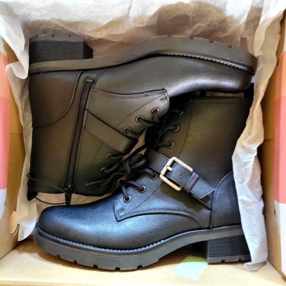 Soul By Naturalizer Womens  Quaid  Combat & Lace Up Black Boots US 6.5M - Picture 7 of 8